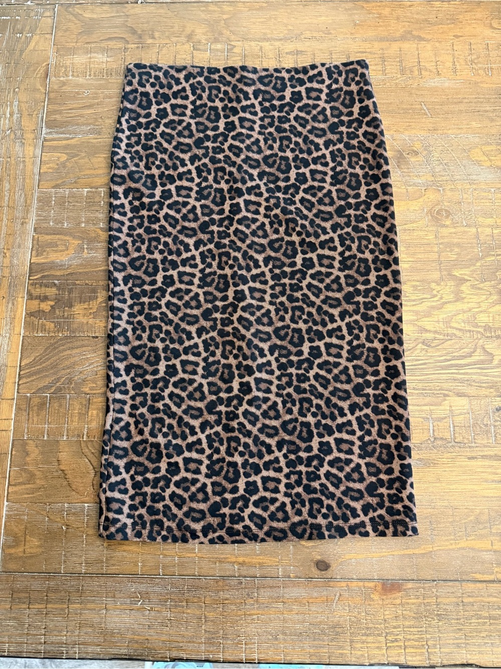 H&M Leopard Print Pencil Skirt - Brown and Black